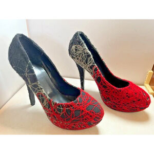 Show Story Platform Spider Web Pumps Shoes Women Sz 40 / 8.5